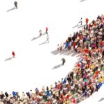 Curved arrow showing growth